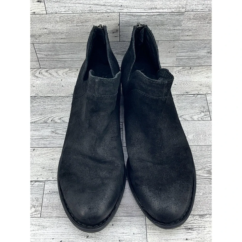 Born Shoes Women Size 9 Black Suede Leather Boots Back‎ Zip Casual CBFD19 F33603